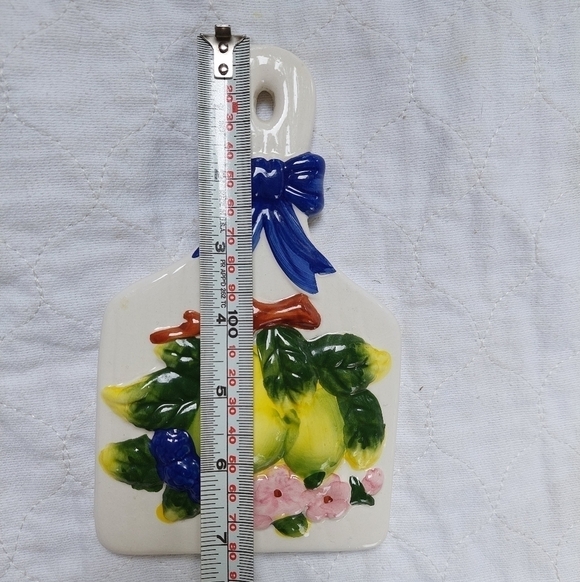 Vintage Glazed Ceramic Fruit Wall Decor - Picture 4 of 5